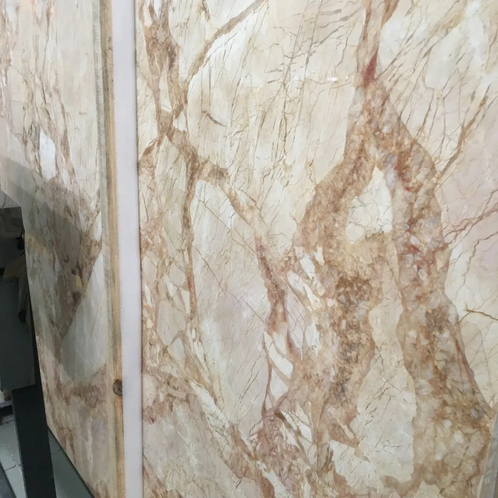 批发廉价金凤凰大理石,玫瑰凤凰背光大理石板,金色大理石墙面和地砖