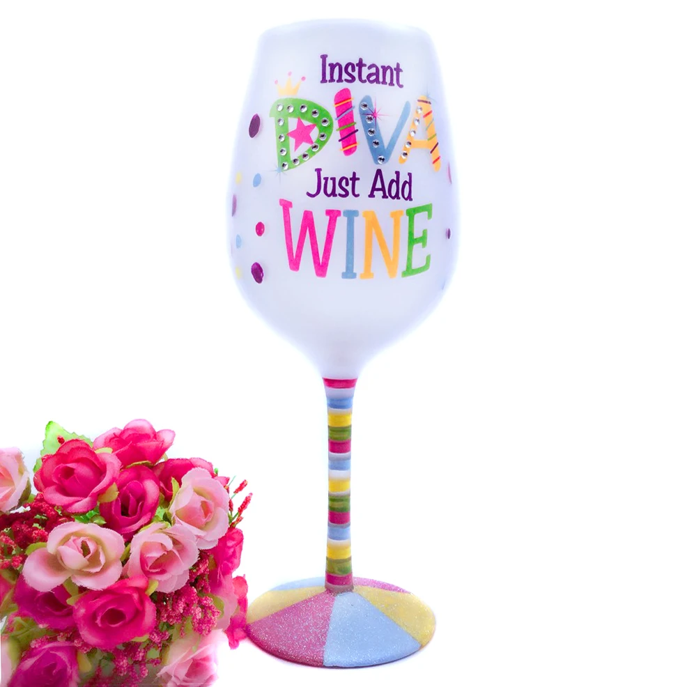 Vacances anniversaire cadeau en verre de d&eacute;coration en verre de vin de couleur