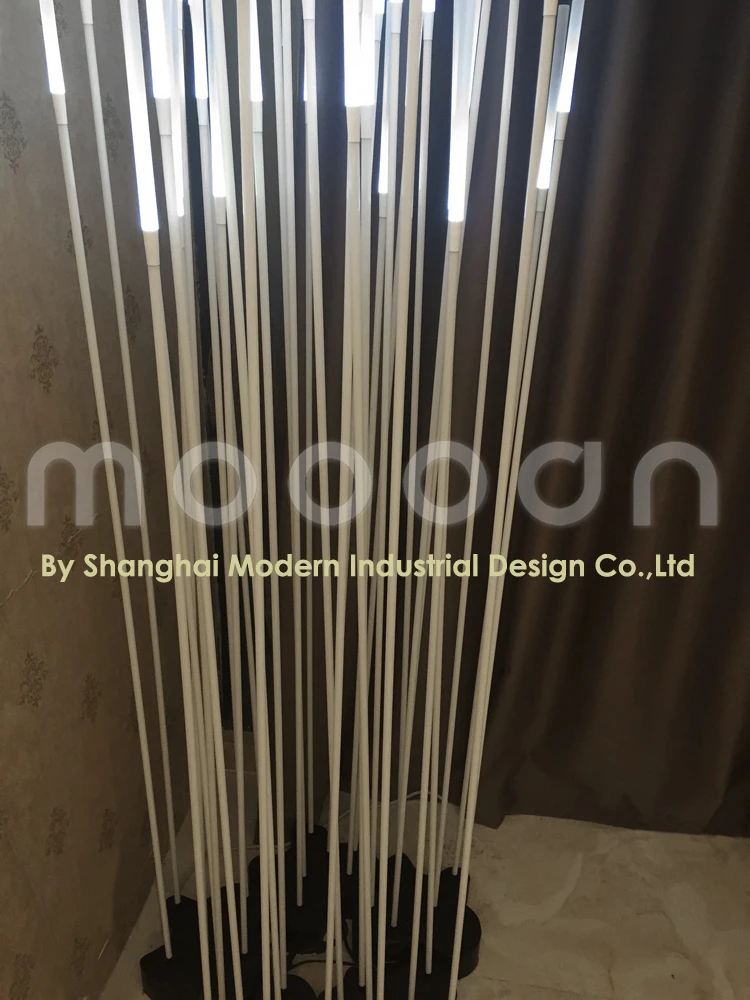 Modern Fancy Waterproof White Carbon Fiber Reed 1Wx35 LED Tube Floor Decorative Light for bedroom or outdoor garden