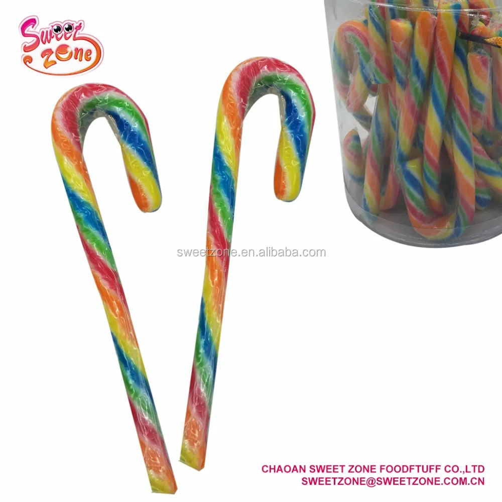 christmas candy rainbow striped hard candy cane