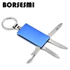 New creative Multi-function keychain knife 4 in 1 stainless steel pocket knives with bottle opener portable mini folding knife