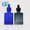 clear amber green blue red matte 30ml rectangle glass dropper bottle