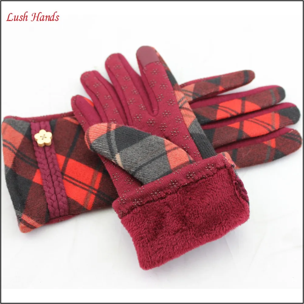 ladies winter woolen top touch screen hand gloves women with button