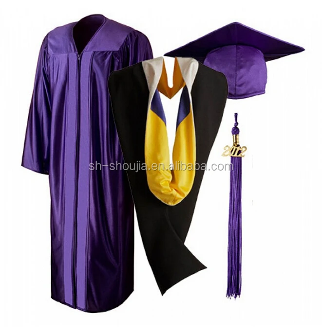 Matte College Graduation Cap And Gown Hot Style High Quality ...