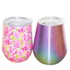 Wholesale Unique Group 12oz Insulated Wine Tumbler Cup With clear Lid