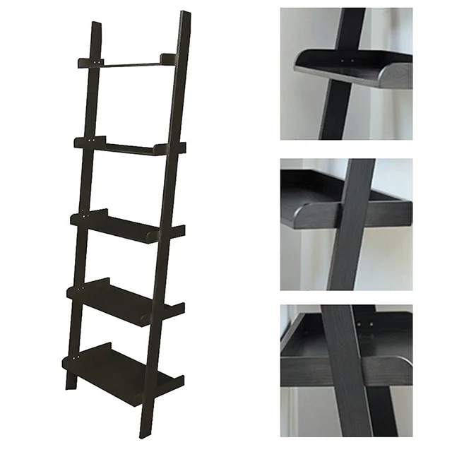 Black Ladder Shelving Unit 5 Tier Display Stand Bookcase Shelf Wall Rack Storage White Shefl In Living Room Product On Alibaba Black Ladder Shelving Unit 5 Tier