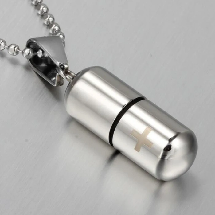 Fashion Jewelry Hotsale Pill Shape Stainless Steel Capsule Pendant ...