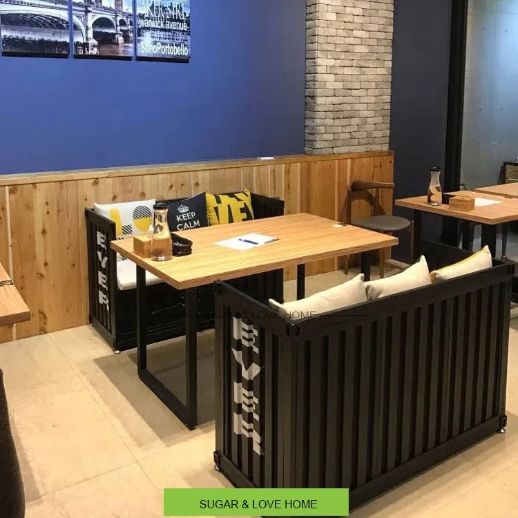 Shipping Container Furniture Restaurant Sofa With Cushion Shipping Container Furniture Restaurant