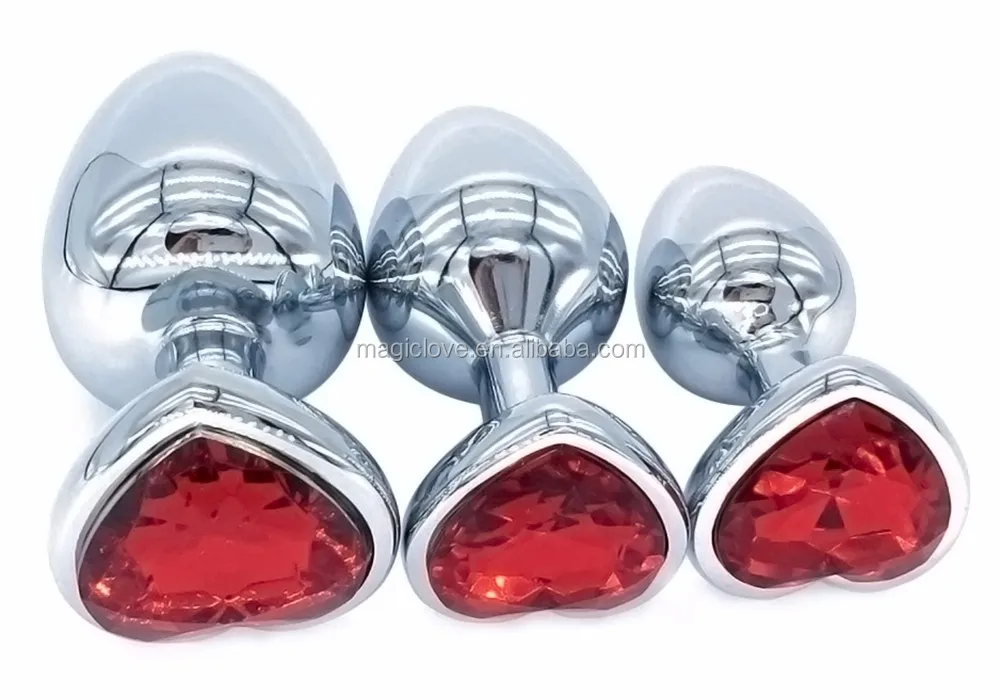 3pcs Anal Contas De Cristal Jóias Coração De Aço Inoxidável Plugue Anal Butt Plug Estimulador 3pcs Anal Contas De Cristal Jóias Coração De Aço Inoxidável Plugue Anal Butt Plug Estimulador