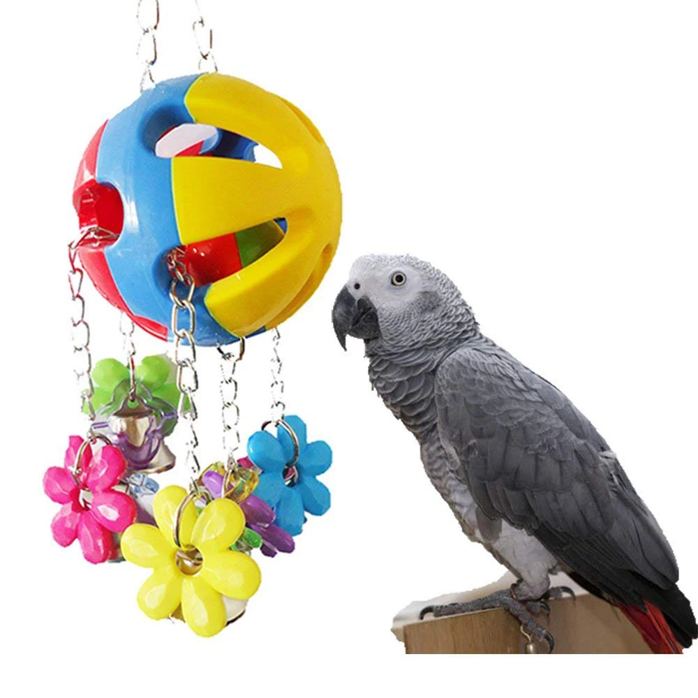 Bird Chew Toy With Bells For Parrot Macaw African Greys Eclectus