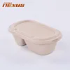 100 Biodegradable Bamboo Sugarcane catering cheap 2 divisions pulp paper food packaging boxes