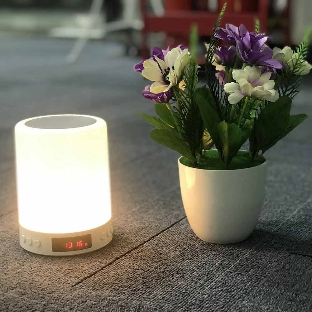 LED light bulb bluetooth speaker multicolor smart lamp mini speaker portable Loudspeaker night light FM radio clock display - ANKUX.COM