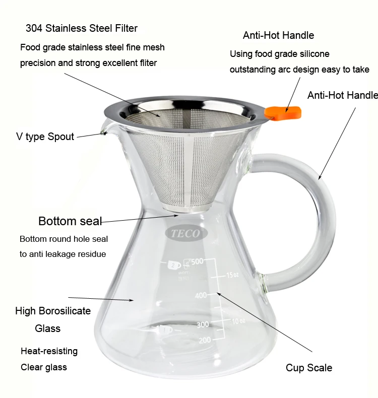 New Design Vietnamese Coffee Dripper,Drip Glass Coffee Maker Pot,Clever