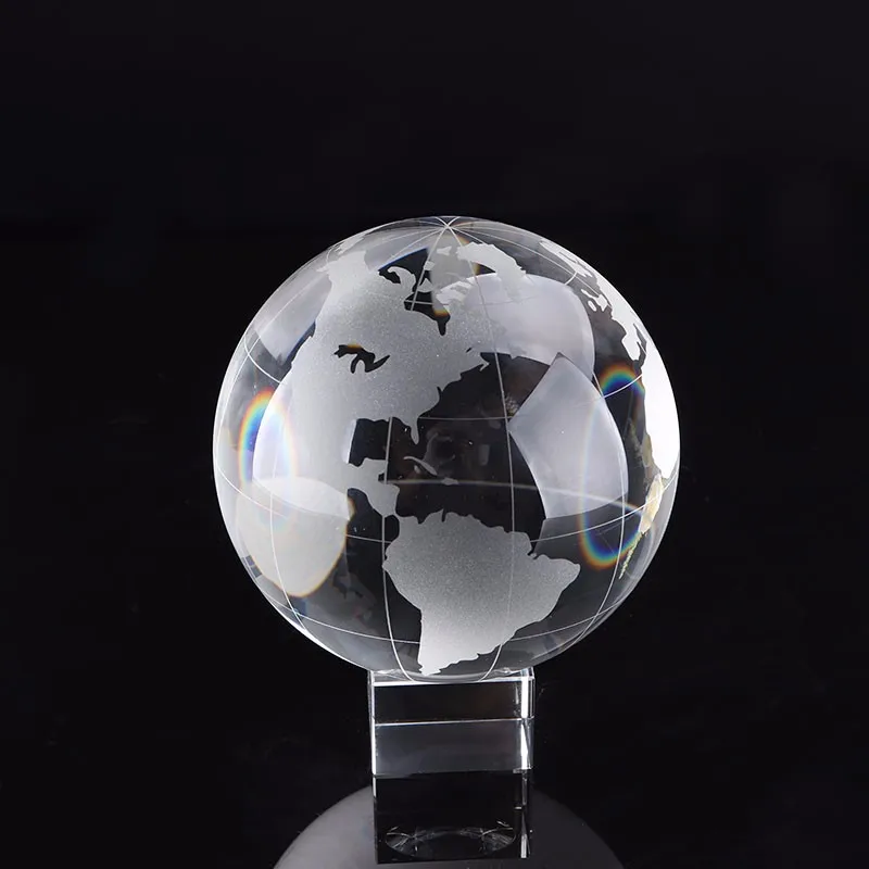 Personalized Crystal Globe Award Paperweight Journey Begins Trophy ...