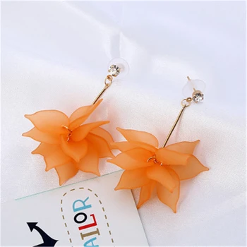 Elegant Fabric Flower Stud Earrings Retro Style Imitated Diamond Elegant Fabric Flower Stud Earrings Retro Style Imitated Diamond For Women