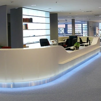 Reasonable Stain Resistant White Curved Reception Desk Reasonable Stain Resistant White