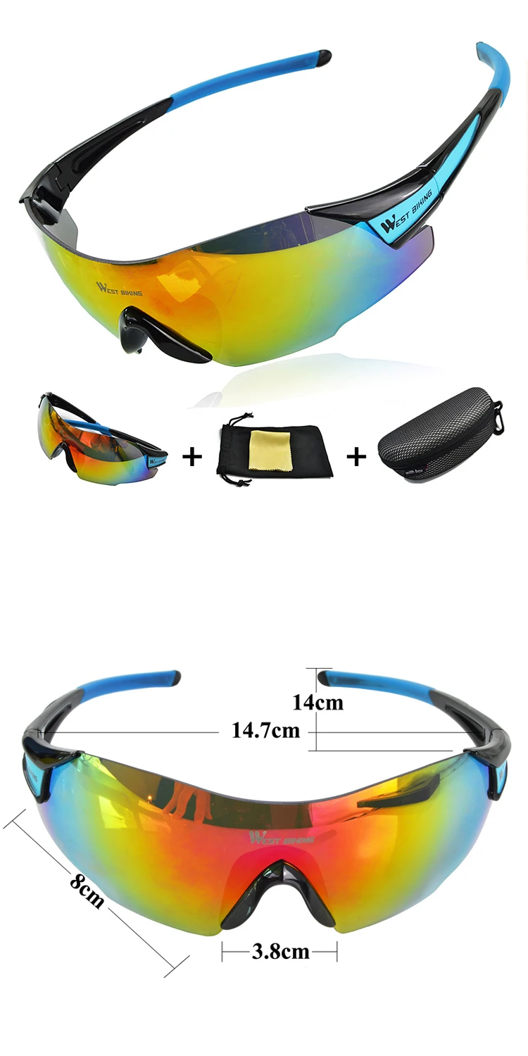 West Biking Cycling Eyewear Men Goggle Glasses Sunglasses Windproof Uv400 Gafas