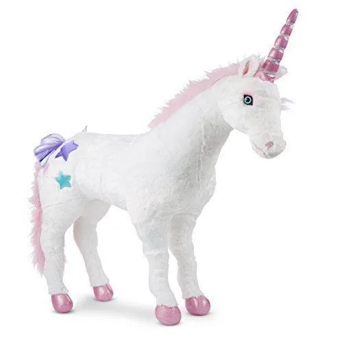huge pink unicorn stuffed animal