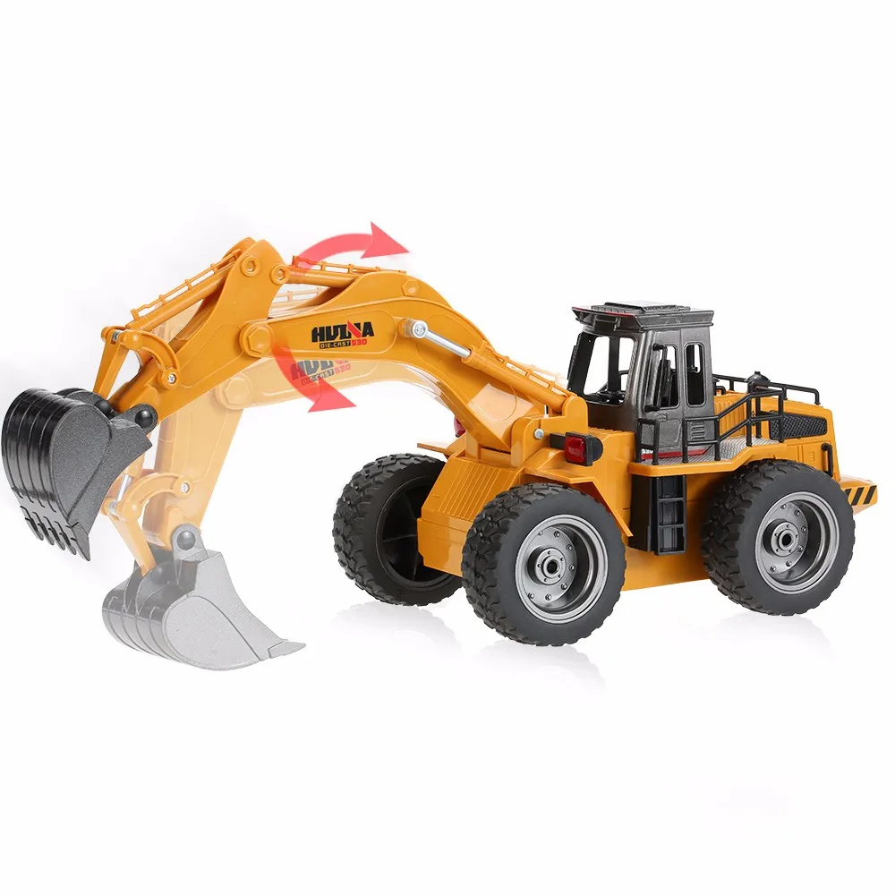 Huina 1530 1/18 RC Metal Excavator Remote Control Alloy Rooter Truck RTR With Charging Battery Kids Toys Christmas Gifts