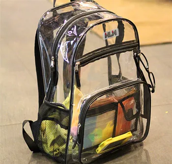 Fashion Solid Clear Backpack Bag Wholesale Book Bags Clear - Buy Wholesale Book Bags Clear ...