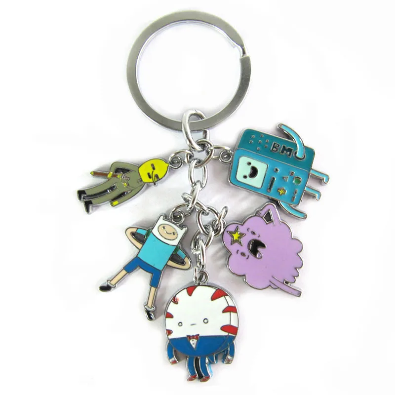 Adventure time toy h&igrave;nh keychain Finn v&agrave; Jake Time Beemo BMO Chim C&aacute;nh Cụt pendant key ring cho m&oacute;n qu&agrave; trẻ em