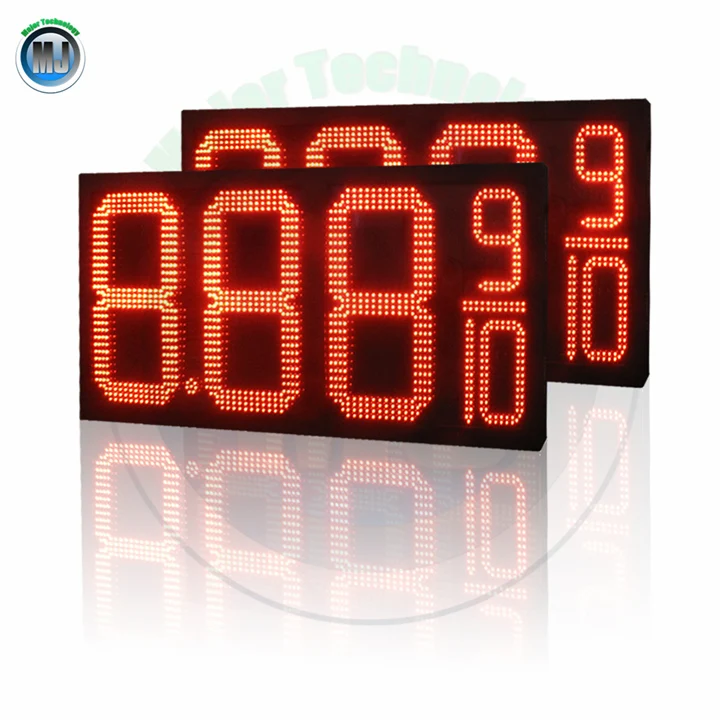 Alibaba Hot Sale RF Wireless Control Outdoor 12inch Red 8.88 9/10 LED Digital Number For Gas Station Price Display