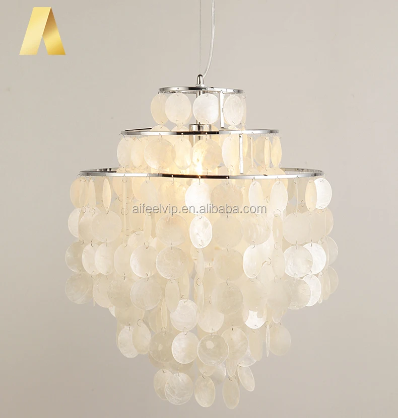 American Style Modern Capiz White Seashell Lighting Chandeliers Made American Style Modern Capiz White Seashell Lighting Chandeliers Made Of Sea Shells For Living Room