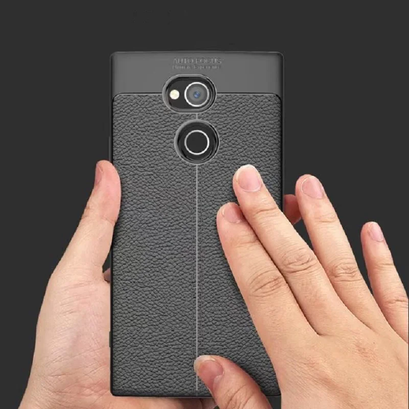 Hot Sell Litchi pattern Soft Tpu case for Sony Xperia XA2 Ultra Cover