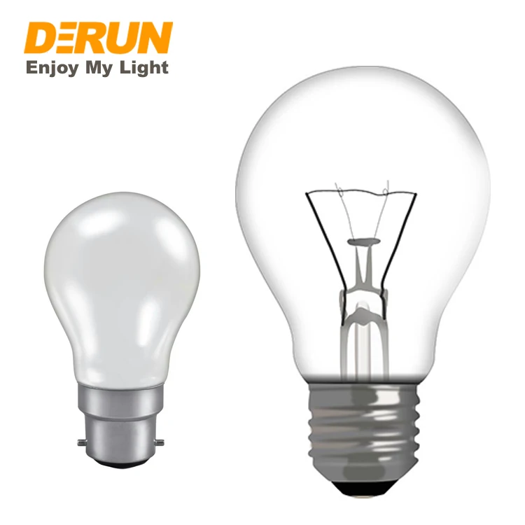 Hot Sales A55 25W 40W 60W 75W 100W 200W 220V 230V 110V E27 B22 clear frosted glass A60 incandescent bulbs light , INC-A BULB