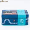 Train set in a tin toy case rectangle blue gift box