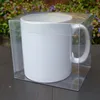 Custom Folding square Clear PVC PET mug retail packaging box flat pack