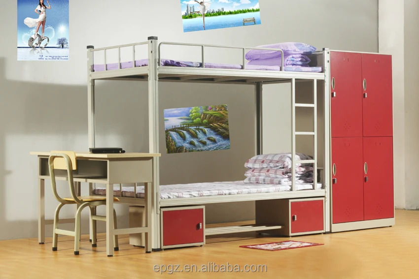 Hostel Furniture Student Bunk Bed With Storage Locker Buy Student