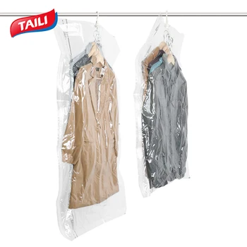Hot E Saver Compression Bag Pe Pa Plastic Hanging Garment Vacuum Storage For Clothes