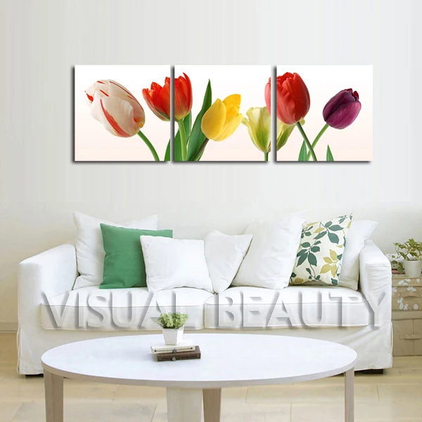 Nature Painting Pictures Beautiful Tulip Flower Canvas Wall Art Prints for Home Decor Paint by Numbers Wall Art Seven Wall Arts