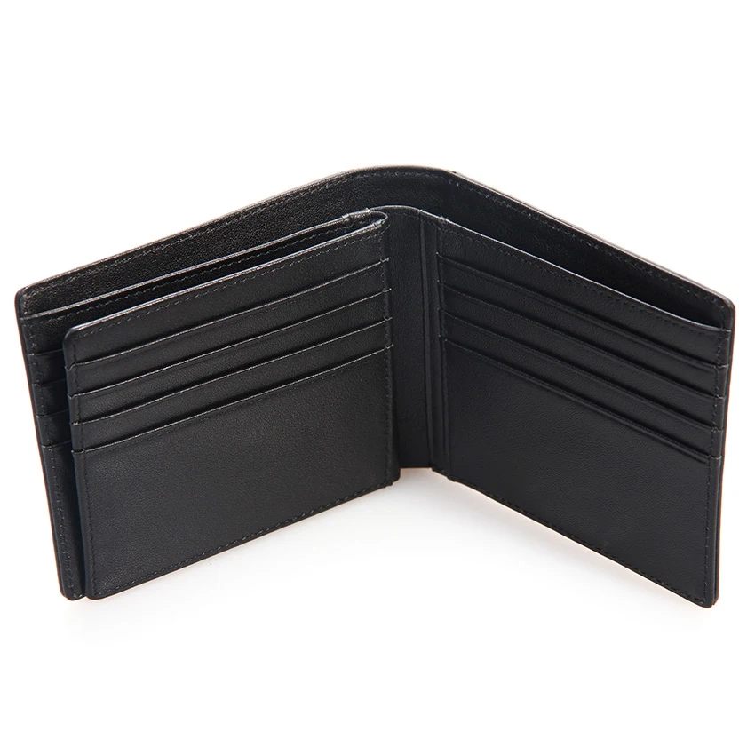 Handmade Black Genuine Leather Wallet Slim Mens Trifold Wallet - Buy ...
