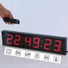 Red 4" 6 Digits Digital LED Wall Clock Time Date Temperature Display