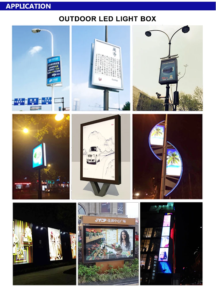 Street Rectangle Frame Advertising Pole Light Box For Advertising Buy
