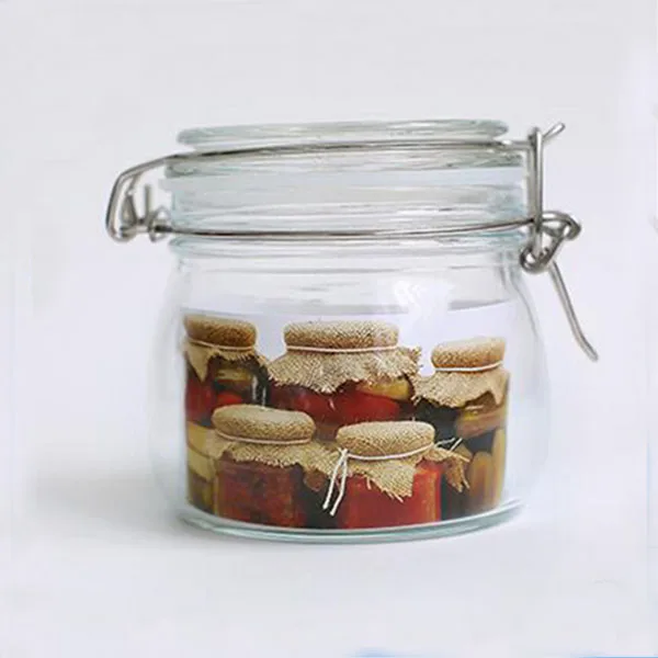 Airtight Small Glass Storage Jar With Ceramic Lid - Buy Small Glass