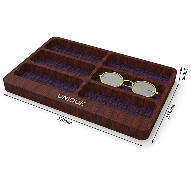 Custom Wood Glasses Display Case Box Organizer Optical Display Tray