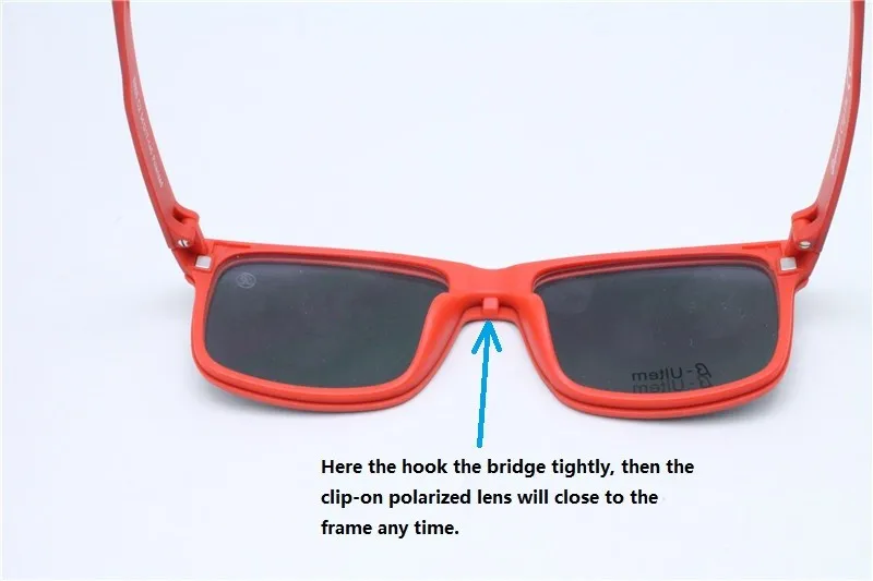 Tr90 Opitcal Glasses Square Frame With Clipon Polarized