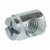 Slotted cross blue zinc plated steel insert barrel dowel nut for furniture