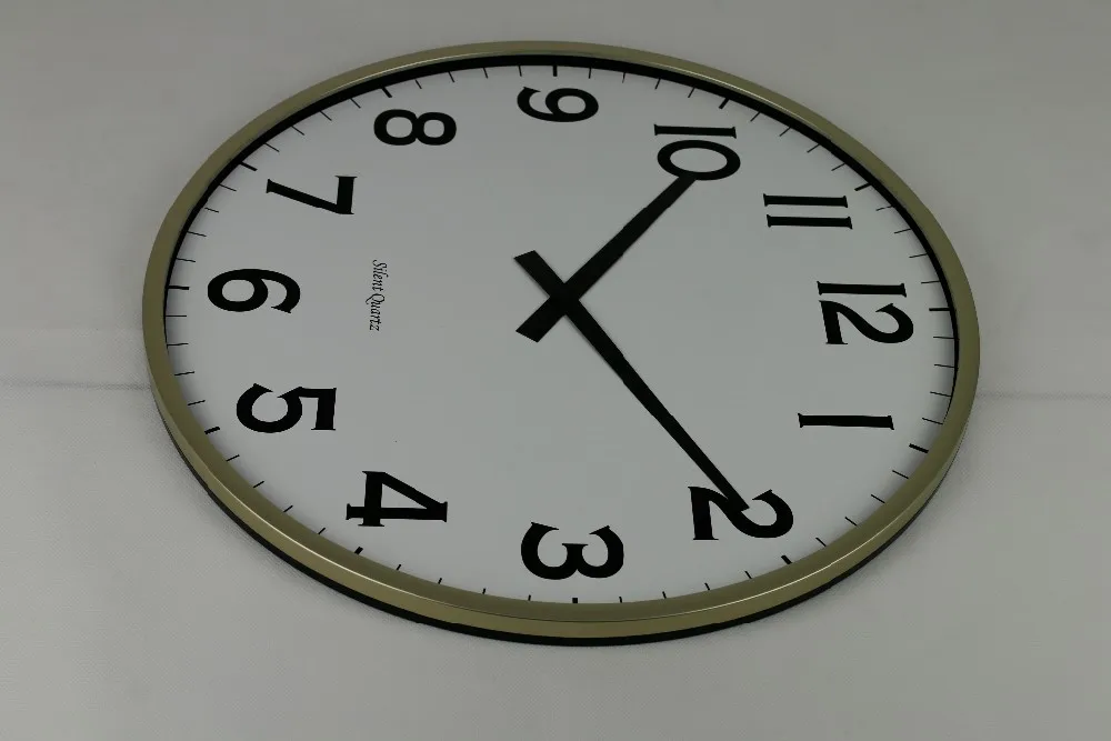 40cm Taiwan Silent Quartz Black 16 Inch Gold Art Ultra Thin Wall Clock