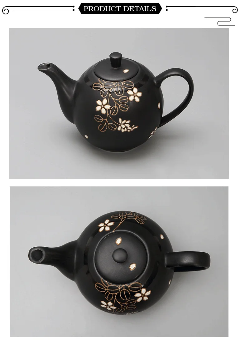 Elegant Artistic Black Ceramic Antique Tea Pot Japanese Teapot With Flower Pattern Arabic Tableware Porcelain A13904w596 Buy Japanese Teapot Tableware Tea Cup Ceramic Teapot Stand Porcelain Tea Pot Japanese Glass Teapot Ceramic Teapot Cheap