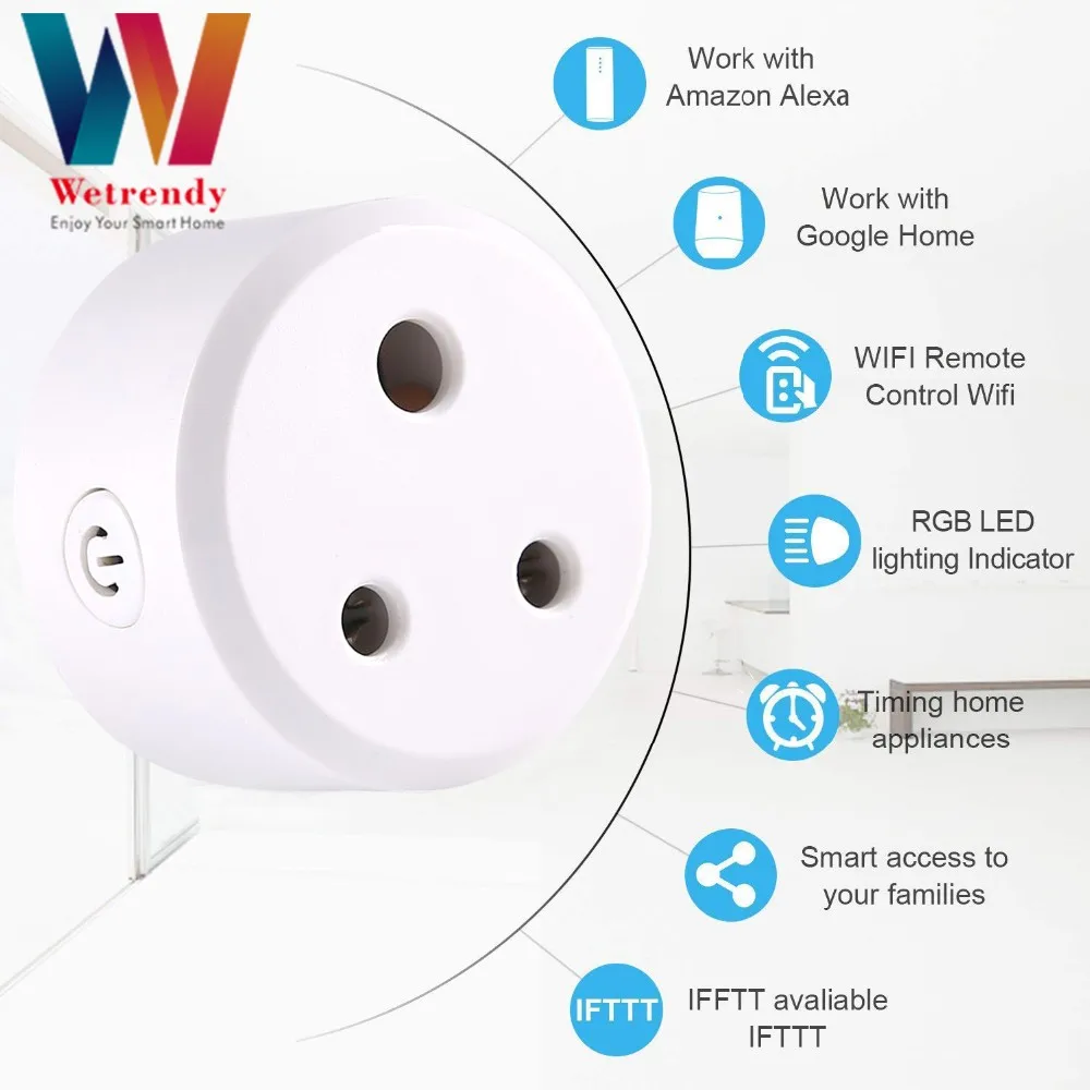 India Standard Smart Wireless Electrical Socket Plug Smart Adapter