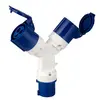 Manufacturer Base 2 Way Splitter 16A 3 Pin Socket Adapter 240V for Tent / Motorhome / Caravan IEC 60309 P+N+E 6h