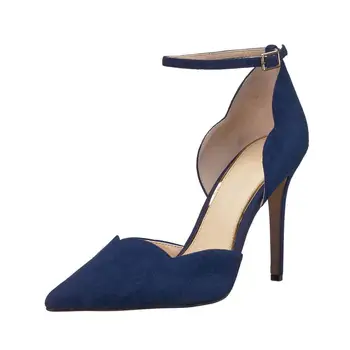 High Heel Closed Toe Suede Bridal Wedding Shoes Girls Party Wear