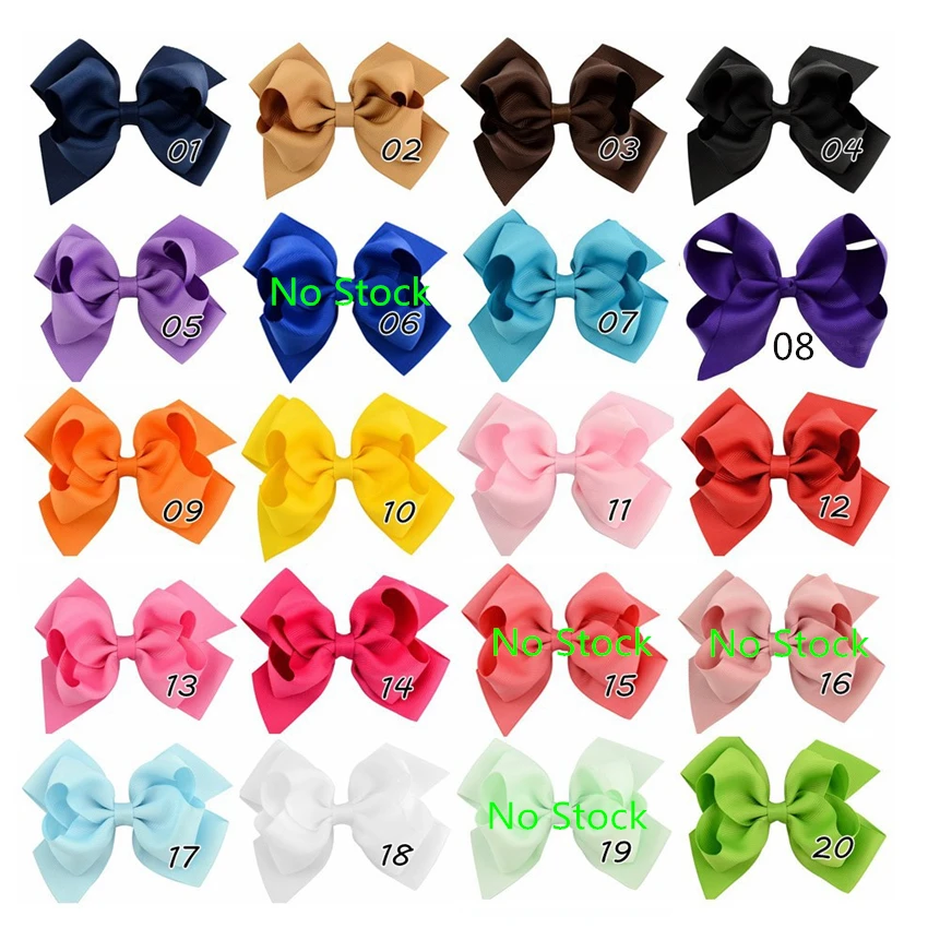 Good Quality 12cm Grosgrain Ribbon Bow With Alligator Clip Handmade Kids Bow Hair Clip Hairpin