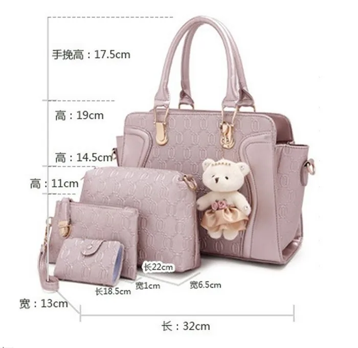 handbag with teddy bear