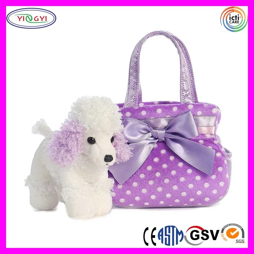 B756 Luxury Soft Pet Carrier Bags Dog Plush Purple Pet Carriers For