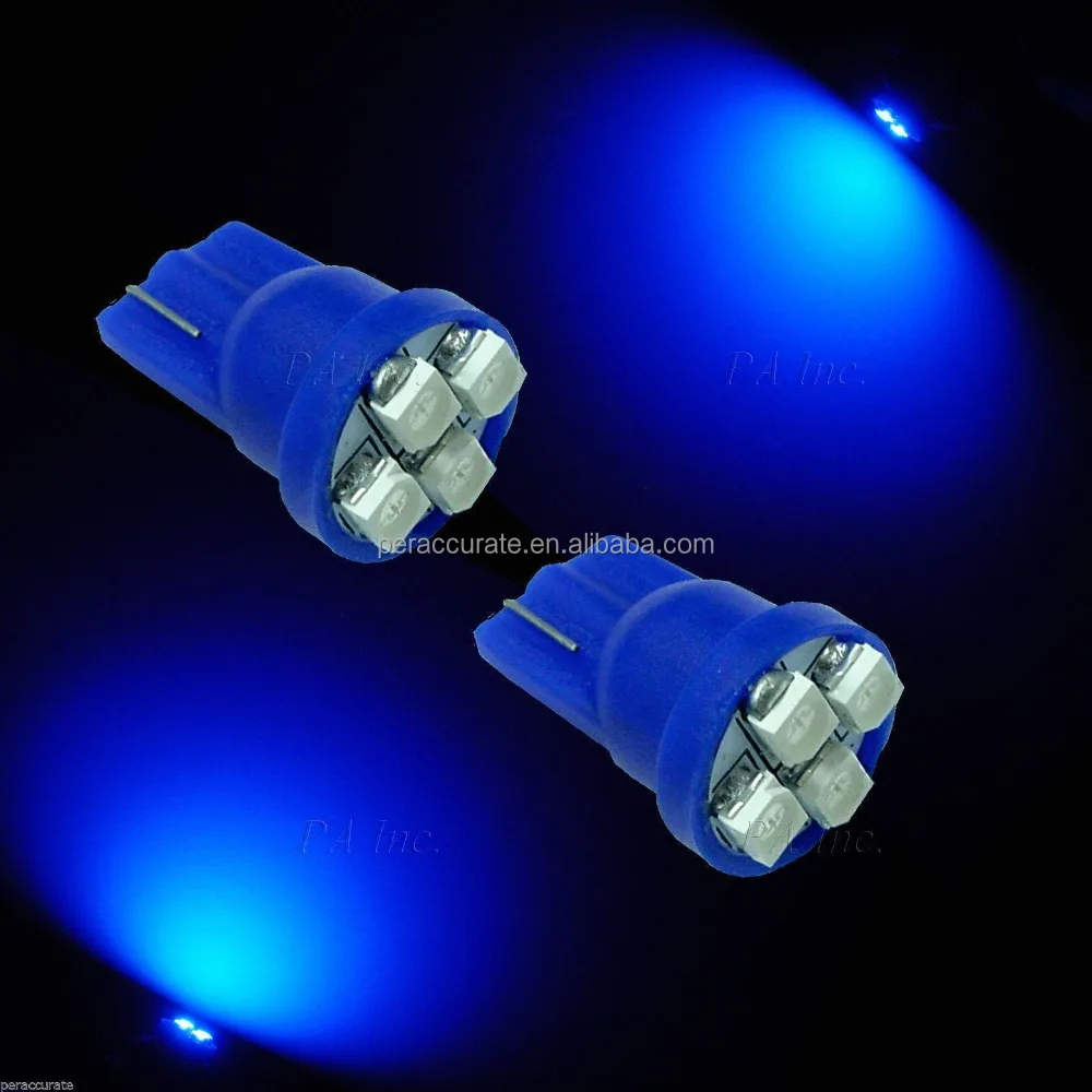 #555 T10 501 W5W 4x3528 SMD LED Bulb For Instrument Panel Pinball Dashboard Gauge Light Lamp Bulbs Blue